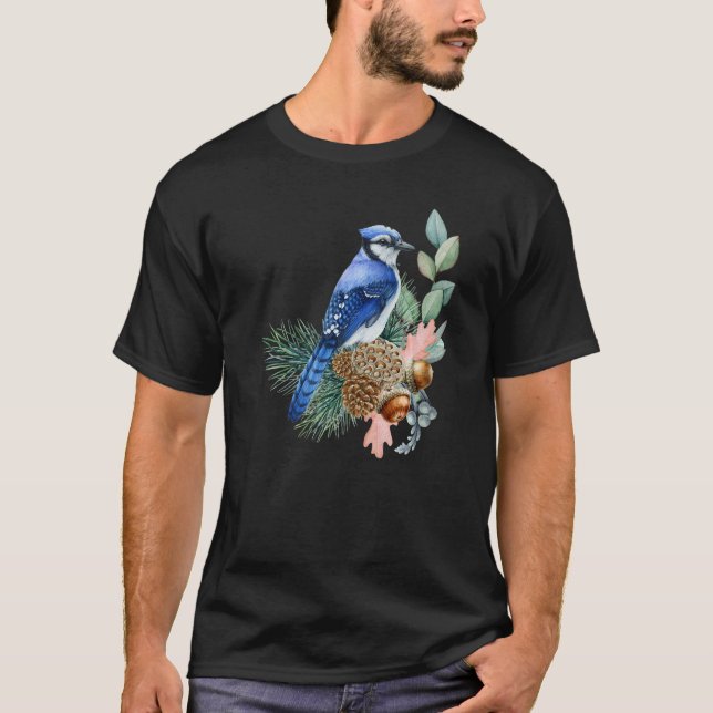 Blue Jay Bird  Cute Birds Animal  Graphic T-Shirt (Front)
