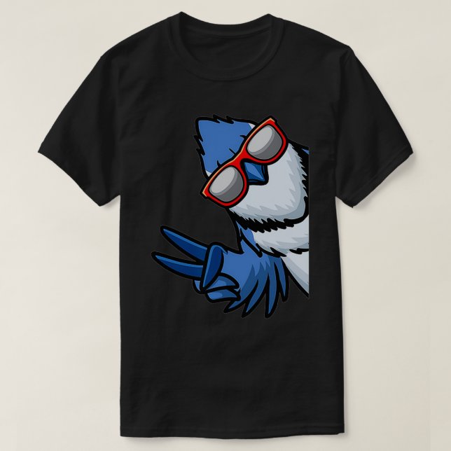 Blue Jay Bird Cyanocitta Cristata From Side With a T-Shirt (Design Front)