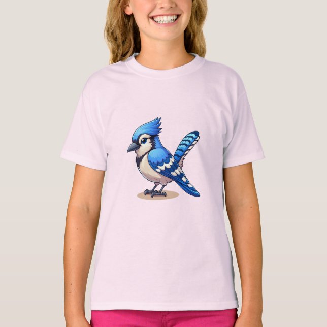 Blue Jay bird Kids Basic T-Shirt (Devant)
