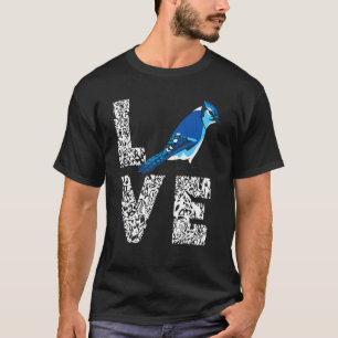 Blue Jay Bird Love Leopard Steller's Jay Artistic T-Shirt