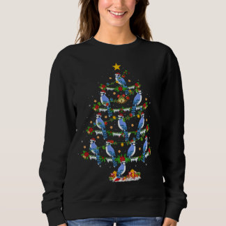 Blue Jay Bird Lover Xmas Lighting Blue Jay Christm Sweatshirt