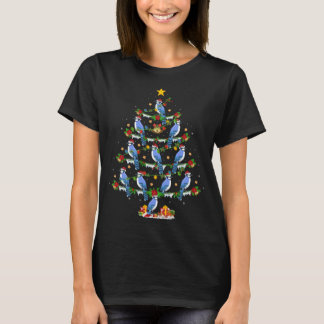 Blue Jay Bird Lover Xmas Lighting Blue Jay Christm T-Shirt