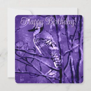 Blue Jay Bird Pink Abstract Art Personalized