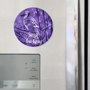 Blue Jay Bird Purple Abstract Art Personalized Magnet