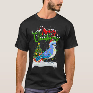 Blue Jay Bird Xmas Decoration Santa Blue Jay Chr T-Shirt