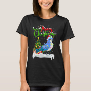Blue Jay Bird Xmas Decoration Santa Blue Jay Chr T-Shirt