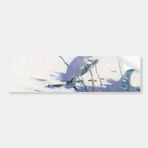 Blue Jay Birds in a Winter Landscape Bumper Sticker