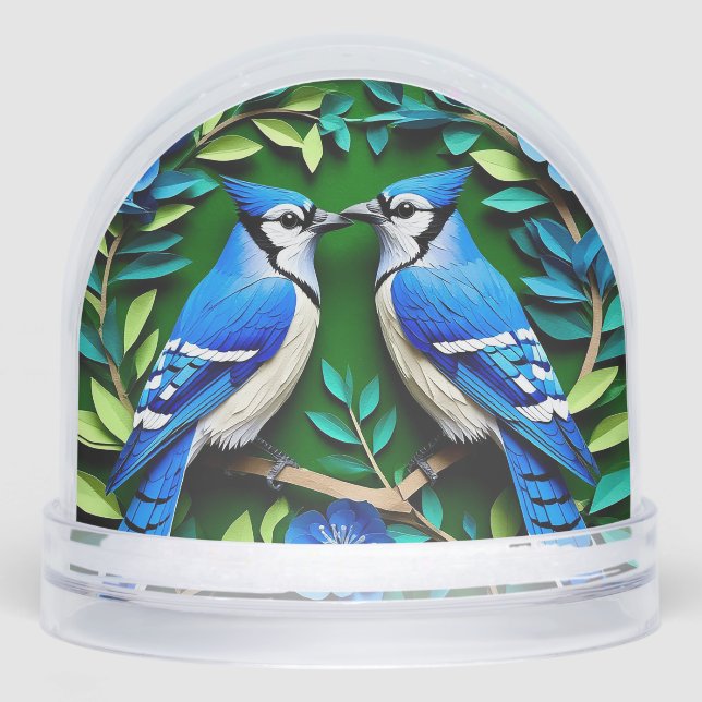 Blue Jay Birds Papier Art (Avant)