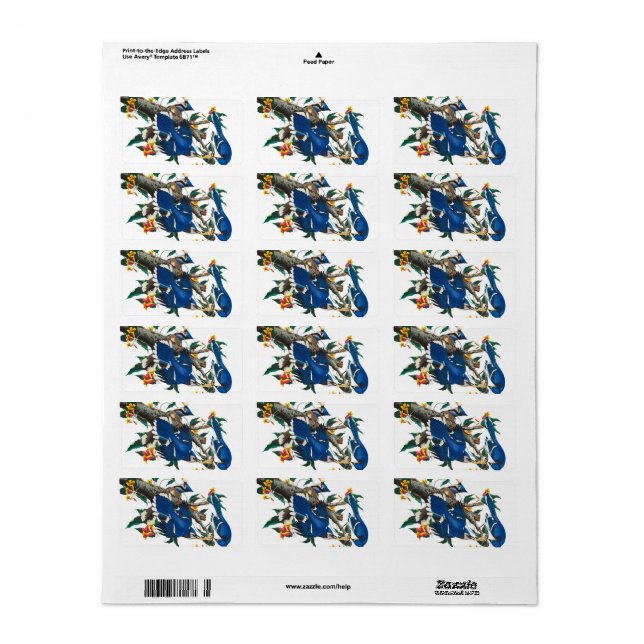 Blue Jay by John James Audubon Label (Full Sheet)