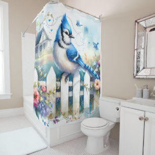 Blue Jay Cottage Garden Fence Scene