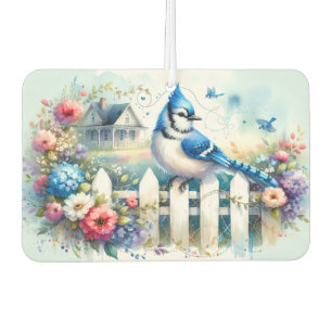 Blue Jay Cottage Garden Fence Scene Air Freshener