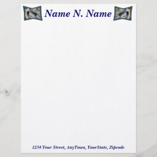 Blue Jay Feather Coordinating Items Letterhead