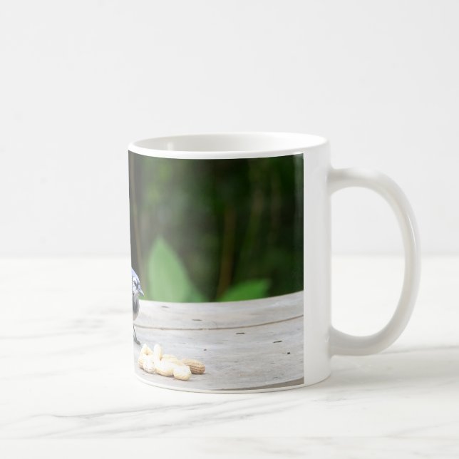 Blue Jay getting a peanut Coffee Mug (Right)