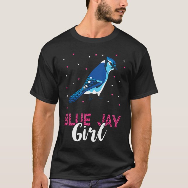 Blue Jay Girl Birder Stellers Jay Blue Jay Bird Or T-Shirt (Front)
