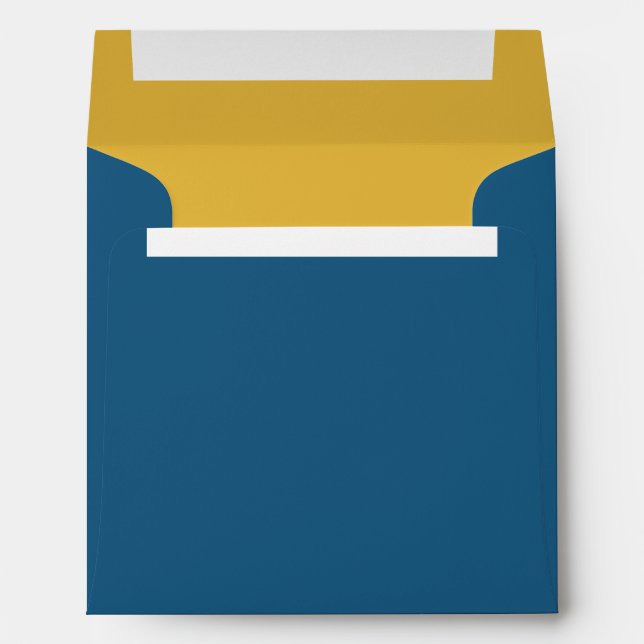 Blue Jay Gold Insert Wedding Envelope (Back (Bottom))