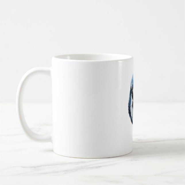 Blue Jay Head T-Shirt - Realistic Bird Design Coffee Mug (Left)