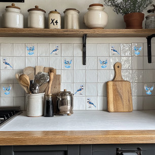 Blue Jay in flight Tile