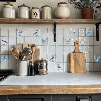 Blue Jay in flight  Tile