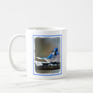 Blue Jay Painting - Original Bird Art Coffee Mug