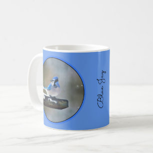Blue Jay Painting - Original Bird Art Coffee Mug