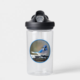 Blue Jay Painting - Original Bird Art Water Bottle