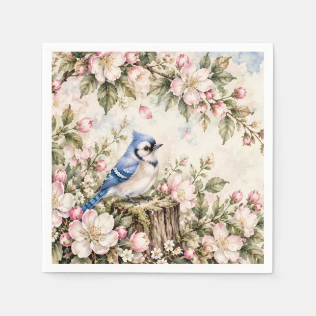 Blue jay paper plate napkin (Front)