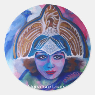 Blue Jay Priestess by Signature Laurel Classic Round Sticker