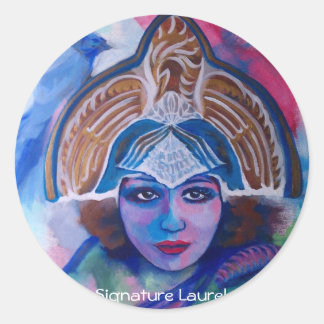 Blue Jay Priestess by Signature Laurel Classic Round Sticker