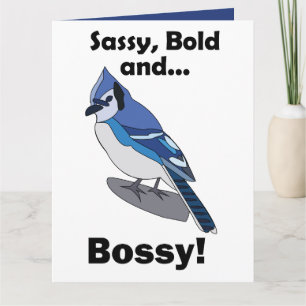 Blue Jay Sassy Bold Bossy Bird Birthday Card