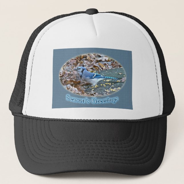 Blue Jay Season's Greetings Series Trucker Hat (Front)