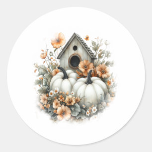 Blue Jay Shirt Country Pumpkin Classic Round Sticker