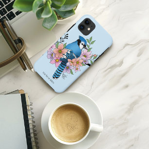 Blue Jay Spring Flowers iPhone 11 Case