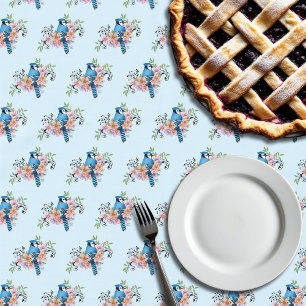 Blue Jay Spring Flowers Tablecloth