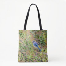 Blue Jay sur Southern Wax Myrtle Sac fourre-tout