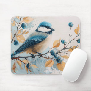Blue Jay Watercolor Art Mouse Pad