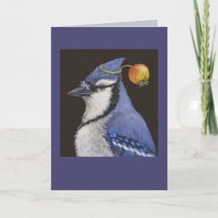 blue jay with crab apple card