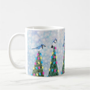 blue jays and Christmas trees Coffee Mug
