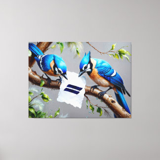 Blue Jays Contemplating Canvas Print