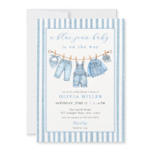 Blue Jean Baby Baby Shower Clothesline Denim