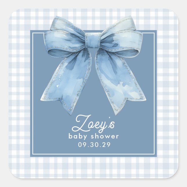 Blue Jean Baby Baby Shower Square Sticker (Front)