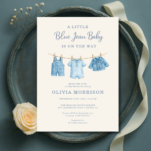 Blue Jean Baby Boy Baby Shower Invitation