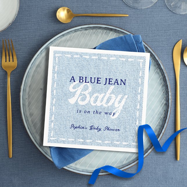 Blue Jean Baby Boy Baby Shower  Napkin (Creator Uploaded)