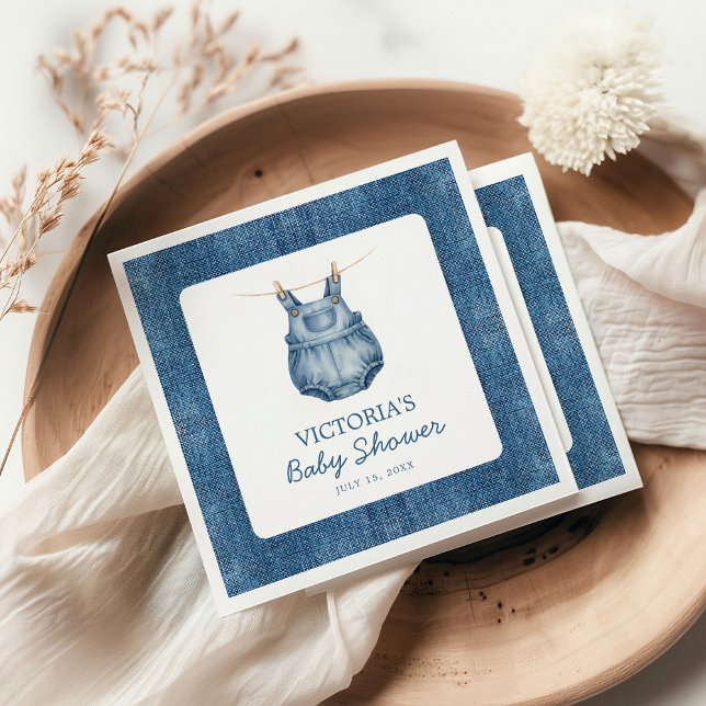 Blue Jean Baby Denim Baby Shower Napkin (Creator Uploaded)