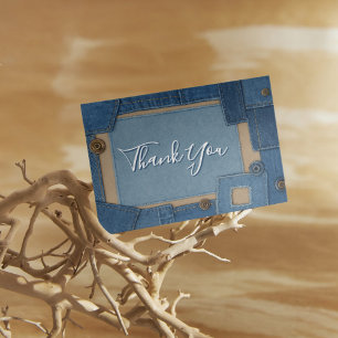 Blue Jean Baby Denim Baby Shower Thank You Card
