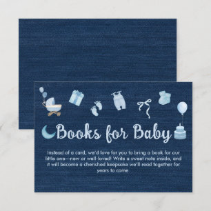 Blue Jean Baby Denim Books for Baby Shower Enclosure Card