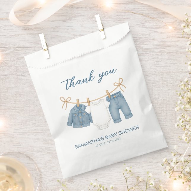 Blue Jean Baby On The Way Baby Shower  Favour Bag (Clipped)