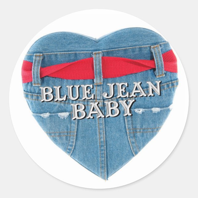 Blue Jean Baby Round Sticker (Front)