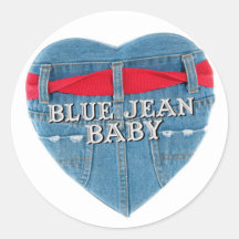 Blue Jean Baby Round Sticker