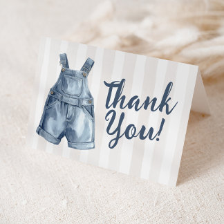 Blue Jean Baby Shower Blank Thank You Card