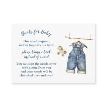 Blue Jean Baby Shower Books for Baby Card